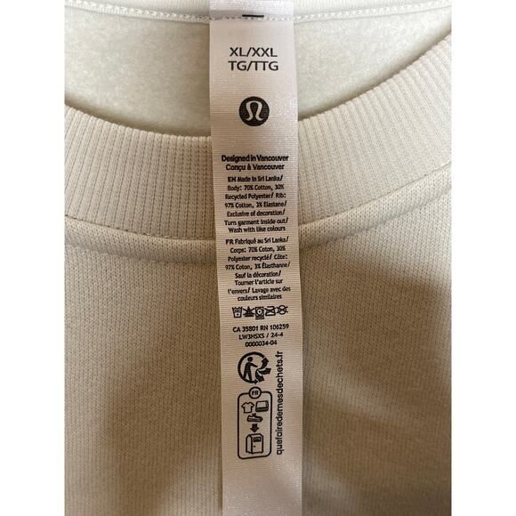 NEW Lululemon Scuba Oversized Pullover Wordmark in Bone XL/XXL - Picture 11 of 16